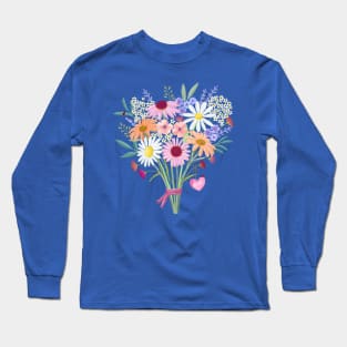 Spring flowers with heart Long Sleeve T-Shirt